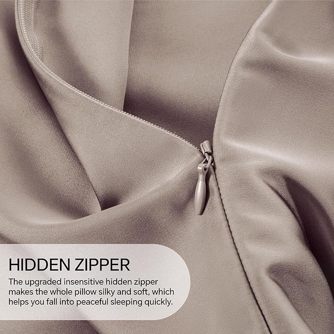 INFIIXSO Mulberry Silk Pillowcase for Hair and Skin, Silk Pillow Cases King Size with Hidden Zipper 20x40 Inches, Extraordinary Smooth and Soft Cooling Pillow Cases for Hot Sleepers(Caramel, 1 Pack)