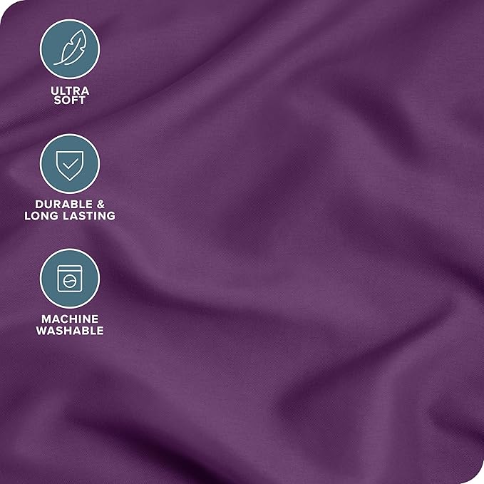 Bare Home Microfiber Pillow Cases - King Size Set of 2 - Cooling Pillowcases - Double Brushed - Plum Pillowcases Two Pack - Easy Care (King Pillowcase Set of 2, Plum)