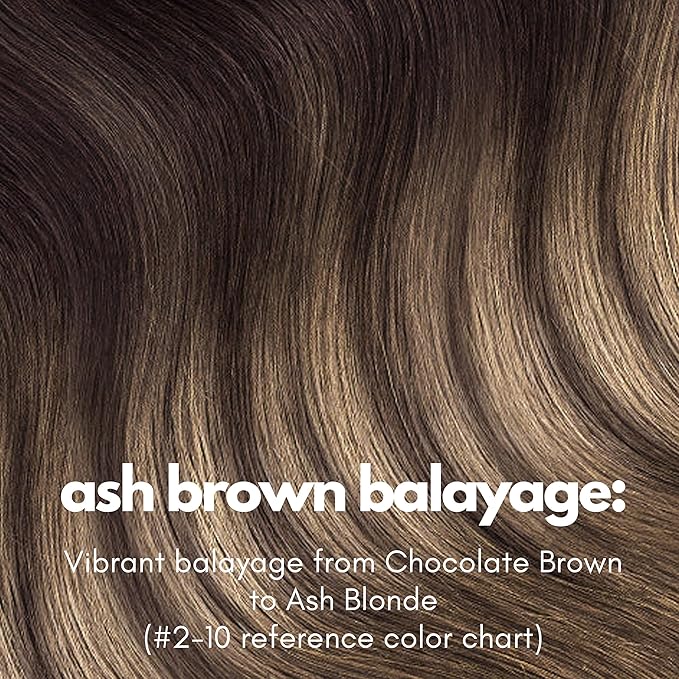 Irresistible Me Real Human Hair Extensions Clip Ins – 100% Human Hair Clip In Extensions for Length & Volume – Invisible Extension – Heat Resistant & Dyeable – Ash Brown Balayage, 20 Inches
