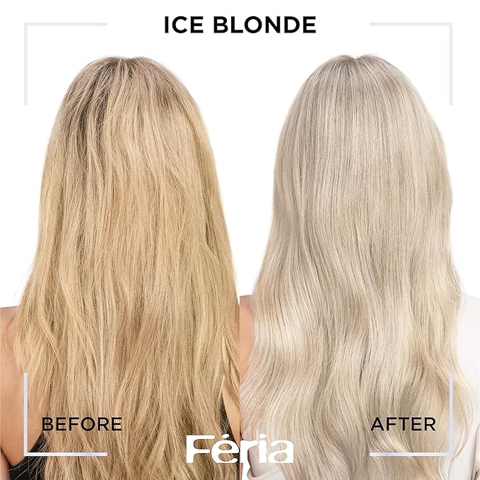 L'Oreal Paris Feria Long-Lasting Anti Brass Power Hair Toner, Ammonia Free Demi Permanent Hair Color, Pearl Blonde Hair Toner, 1 Application (Pack of 2)