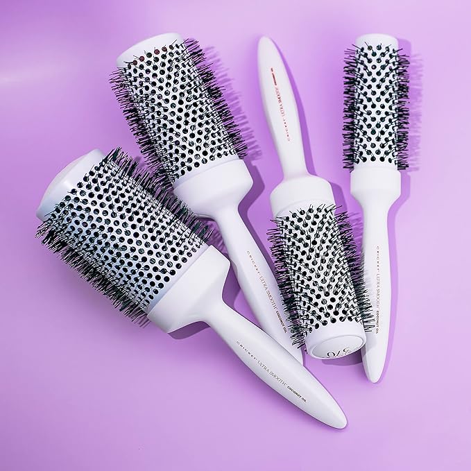 Cricket Ultra Smooth Coconut Thermal Hair Brush – 1.5” Ceramic Barrel, Coconut Oil and Keratin-Infused, Anti-Static Heat-Resistant Bristles, Textured Handle for Styling All Hair Types
