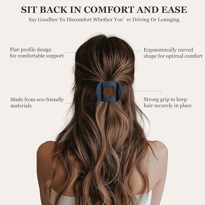 8 PCS Flat Hair Clips for Women French Matte Flat Claw Clips for Thick & Thin Hair No-Slip Hair Barrettes, Strong Hold Styling Accessories