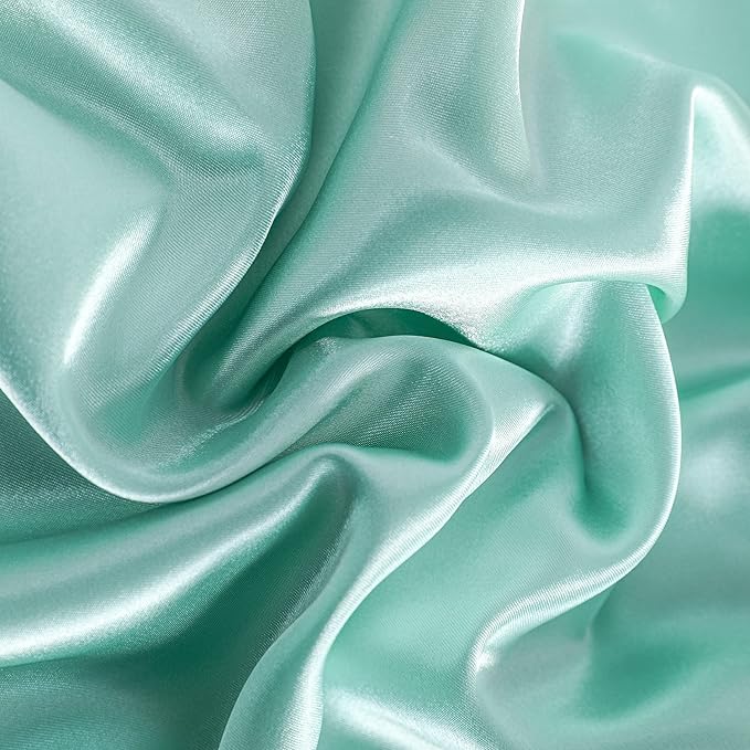 NTBAY 2 Pack Satin King Pillowcases for Hair and Skin, Luxurious and Silky Pillow Cases with Envelope Closure, 20x36 Inches, Light Blue