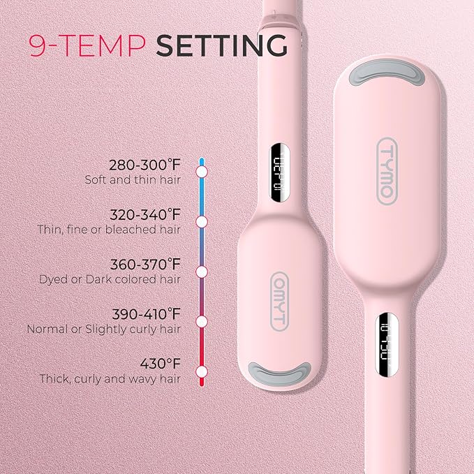 Curling Iron Hair Crimper Waver - TYMO ROVY Beach Waves Curling Wand, Ionic Deep Waver Hair Curler Tool with Ceramic 3 Barrel for Women, Dual Voltage, Anti-Scald, Easy to Use, Pink, 1.25 Inch