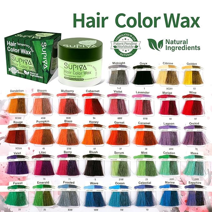 Temporary Hair Color Wax for Men - SUPIYA Washable Hair Wax Color, All-Day Hold Disposable Hair Wax for Party, Cosplay & Daily (Caramel Color #38)