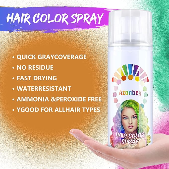 Halloween Hair Spray,Temporary Hair Color Spray for Women Kids Men,Washable Hairspray,Colored Hair Spray,Color Hairspray for Halloween,Party,Cosplay,Christmas Day (Orange)