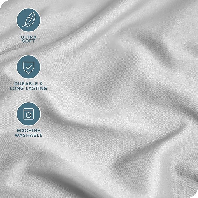 Bare Home Microfiber Pillow Cases - Standard/Queen Size Set of 2 - Cooling Pillowcases - Double Brushed - Light Grey Pillowcases 2 Pack - Easy Care (Standard Pillowcase Set of 2, Cloud Grey)