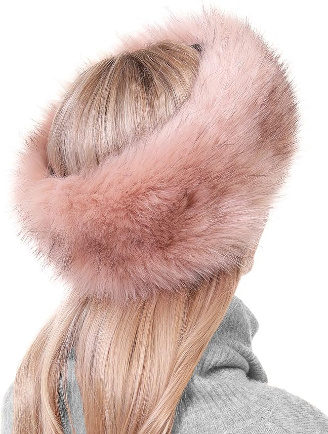 sy soul young Faux Fur Headband with Elastic for Women's Winter Earwarmer Earmuff