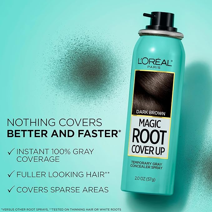 L'Oreal Paris Hair Color Root Cover Up Temporary Gray Concealer Spray Light Brown (Pack of 2) (Packaging May Vary)