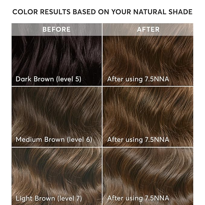 Madison Reed Radiant Hair Color Kit - 7.5NNA Light Neutral Brown (Umbria Brown), 100% Gray Hair Coverage Permanent Hair Dye for Resistant Grays | PPD-Free & Ammonia-Free, 1 Pack