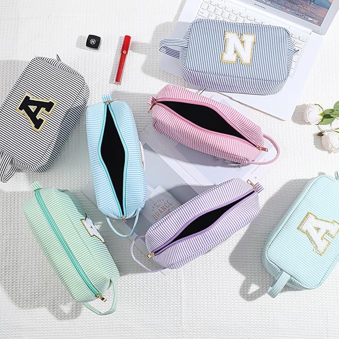 YOOLIFE Teacher Appreciation Gifts - Personalized Monogram Initial Makeup Bags for Women