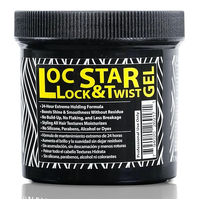 Loc Star Braid & Loc Gel, 16 fl oz | Extreme Hold for Braids, Locs, Twists, Cornrows & Edges | Smooths & Tames Frizz | No Heavy Residue | Long-Lasting | With Aloe Vera