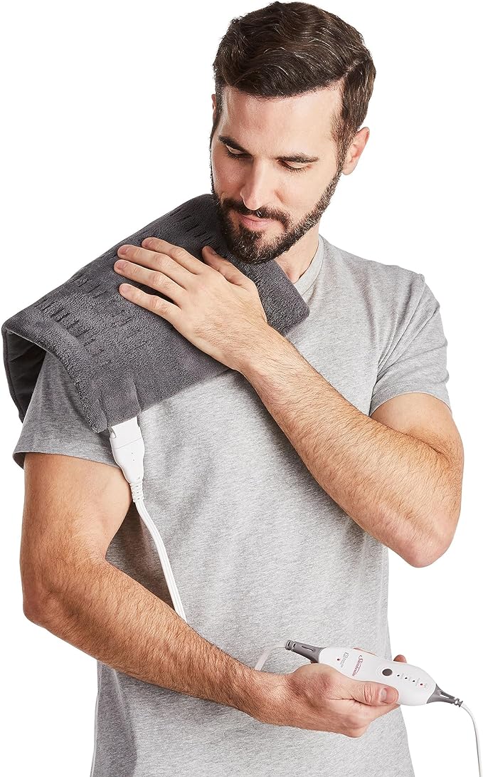 Sunbeam Premium Sunbeam Heating Pad with Compact Storage, Standard Size, Gray