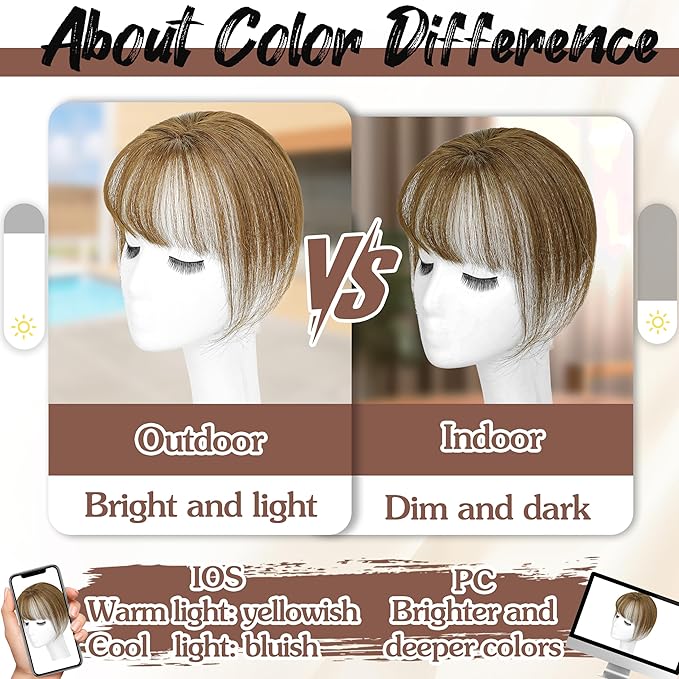 Hair Toppers for Women Real Human Hair - 360° Coverage Brown Clip In Topper with Bangs for Thinning Hair Upgraded 4×6 cm Silk Base Ideal for Everyday Use
