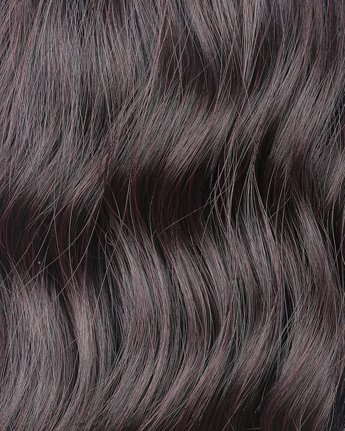 16 Inches Black Mix Brown Fashion Wavy Synthetic Hair Wigs For Black Women With Side Bangs Free Wig Cap (BLACK MIX BROWN(1B/33#))