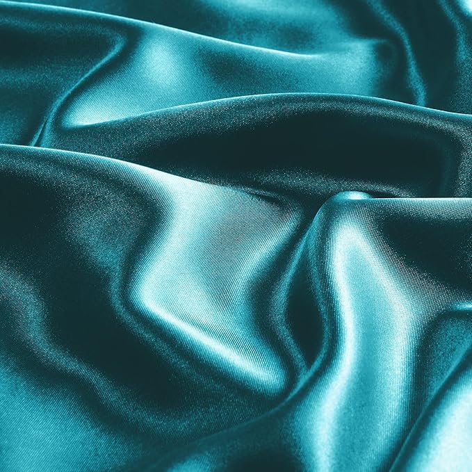 BEDELITE Satin Pillowcase with Zipper 2 Pack, Teal Pillow Cases Standard Size, Super Soft and Cooling Similar to Silk Pillow Cases, Gift for Women Men(20x26 Inches)