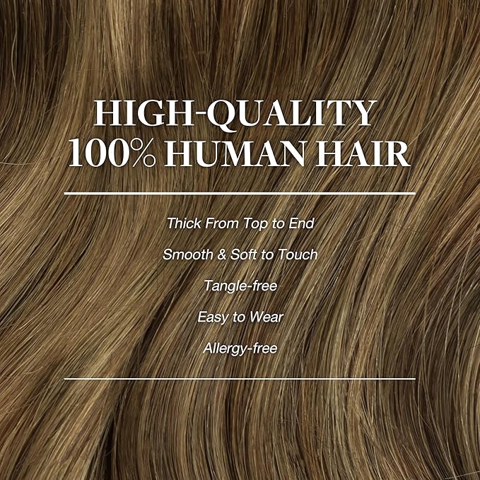 GOO GOO Clip in Hair Extensions Real Human Hair, Remy Human Hair Extensions Clip ins for Women, Natural Human Hair, 14inch 120g 7Pcs, 4D/14/5B Brunette Balayage