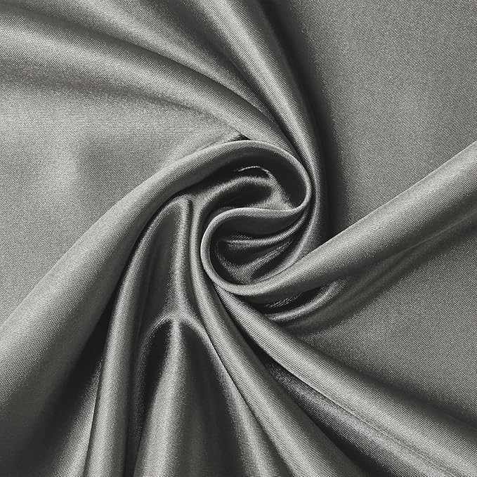 Satin Silk Pillowcase for Hair and Skin, Black Pillow Cases Standard Size Set of 4 Pack Super Soft Pillow Case with Zipper Closure (Gray, King (4 Pack))