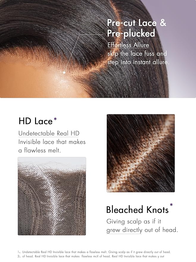 LUVME HAIR 10 Inch Light Yaki Straight Bob Wig Human Hair, Undetectable HD Lace Glueless Bob Wigs Human Hair Pre Plucked, Pre Cut Lace Wig Short Black Blunt Cut Bob Wigs
