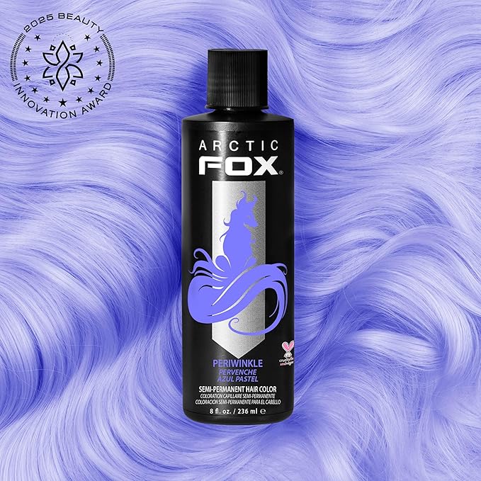 Arctic Fox Semi-Permanent Hair Dye, Vegan & Cruelty-Free, Pastel Blue Periwinkle, Ammonia-Free, Conditioning Color, For All Hair Types, 8 Fl Oz (Pack of 2)