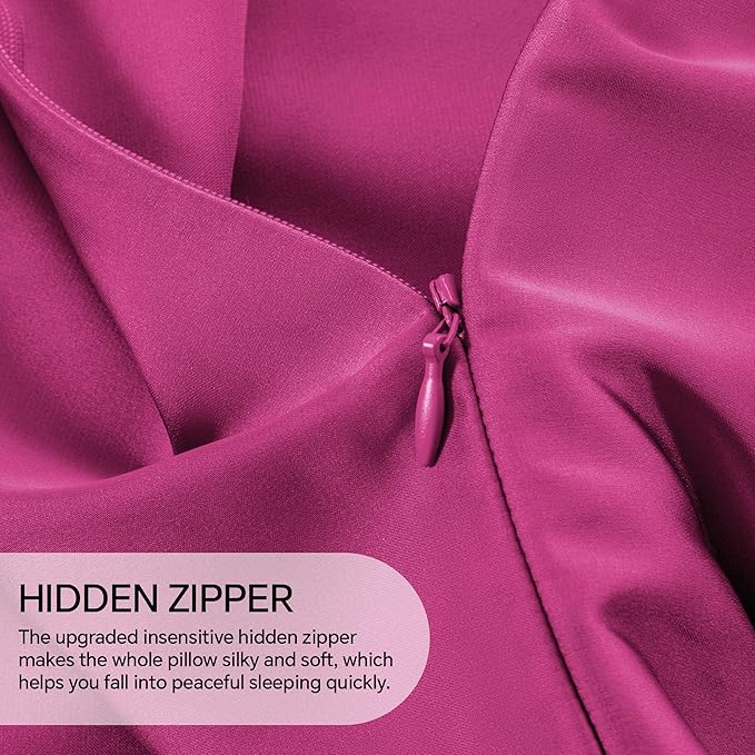 INFIIXSO Mulberry Silk Pillow Case King Size, Silk Pillowcase with Hidden Zipper 20"x36", Extraordinary Smooth and Soft Pillow Cases for Hair and Skin(Hot Pink, 1 Pack)