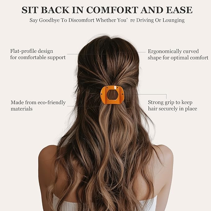 8 PCS Flat Hair Clips for Women French Matte Flat Claw Clips for Thick & Thin Hair No-Slip Hair Barrettes, Strong Hold Styling Accessories