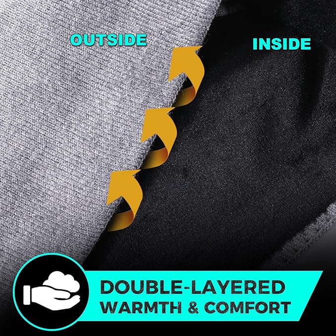 WTACTFUL Double-Layer Fleece Pro, Ear Warmers Muffs Cold Weather Winter Headband Ear Covers for Men Women Ski Running Cycling