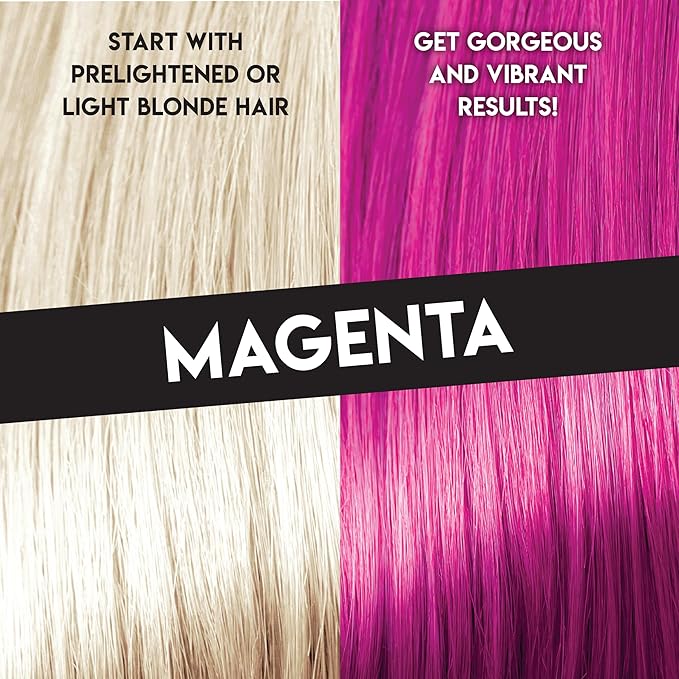 Color Lux Direct Vibes Semi-Permanent Hair Color, Magenta, Vibrant & Long-Lasting Shade, Ammonia-Free, Vegan, Sulfate-Free, Paraben-Free, 8 fl oz
