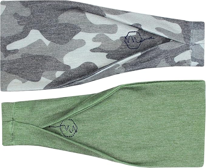 Maven Thread 4" Wide Workout Headbands for Women (2 Pack) – Non-Slip Sweatbands for Gym, Running & Yoga