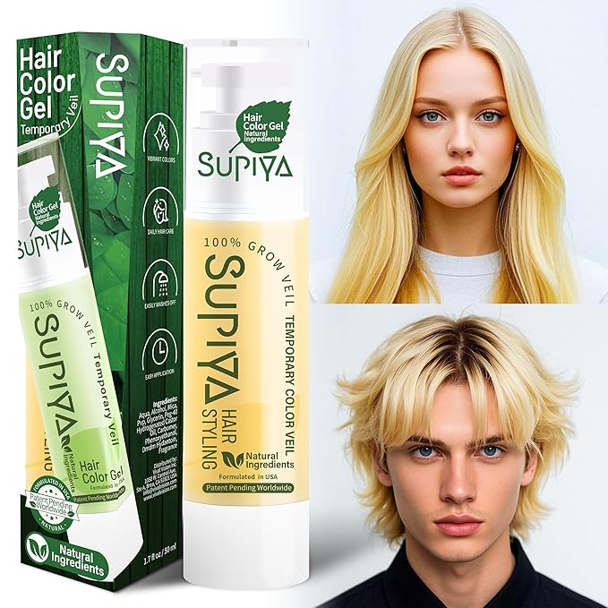 Temporary Hair Color Gel,Yellow Hair Dye Color Gel Washable Natural Instant Hair Color Wax for DIY Hairstyle for Kids Men Women(Color #XC201)