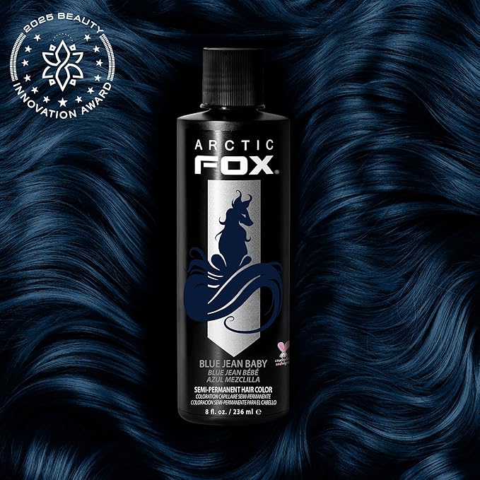 Arctic Fox Semi-Permanent Hair Dye, Vegan & Cruelty-Free, Conditioning, Ammonia-Free, Peroxide-Free, Blue Jean Baby, Long-Lasting Vibrant Color, 8 Fl Oz (Pack of 2)