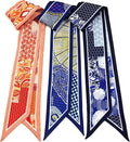 Skinny Scarf 3 Pack for Women – Bag Scarf, Silk Hair Scarves (Original Prints, Premium Twill, 3 Designs)