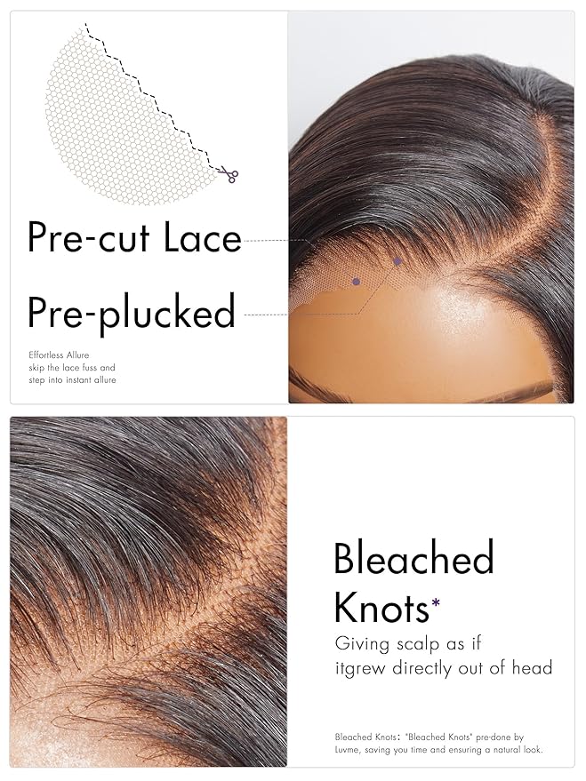 LUVME HAIR 10Inch Glueless Lace Front Bob Wig, 100% Human Hair, 13x5x1, Side Part, Straight, Modern, for Women