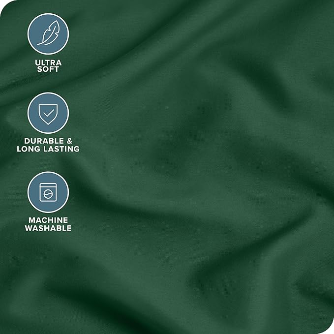 Bare Home Microfiber Pillow Cases - Standard/Queen Size Set of 2 - Cooling Pillowcases - Double Brushed - Forest Green Pillowcases 2 Pack - Easy Care (Standard Pillowcase Set of 2, Forest Green)