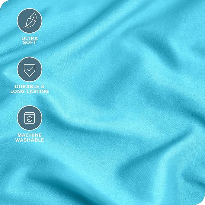 Bare Home Microfiber King Pillowcase Set of 4 - Aqua, 20x40