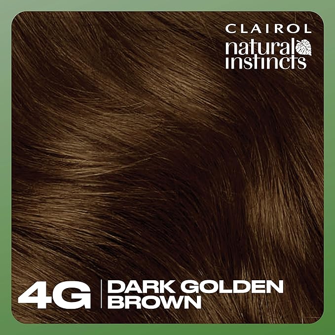 Clairol Natural Instincts Demi-Permanent Hair Dye, 4G Dark Golden Brown Hair Color, Pack of 3