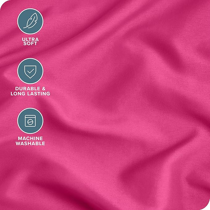 Bare Home Microfiber Body Pillow Cover - Ultra Soft - Cooling Pillowcase - Double Brushed - Pillowcase with Zipper Closure - Easy Care (20''x54'' Body Pillow Cover, Pink)