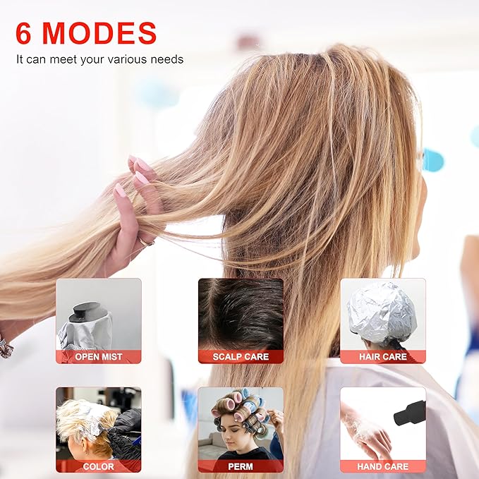 Hair Steamer Micro Mist Scalp Detoxify for Hair Wash Reclining Chair Bed Attachment Professional Hair Care for Salon SPA Barber Shop Fully Metal Material Elitzia ET1940