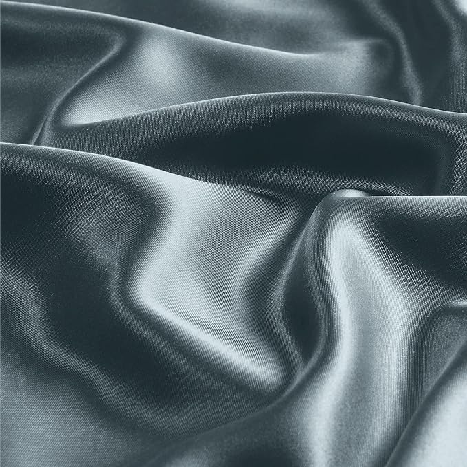 BEDELITE Satin Pillowcase with Zipper, Space Grey Pillow Cases Queen Size Set of 2, Super Soft and Cooling Similar to Silk Pillow Cases, Gift for Women Men(20x30 Inches)