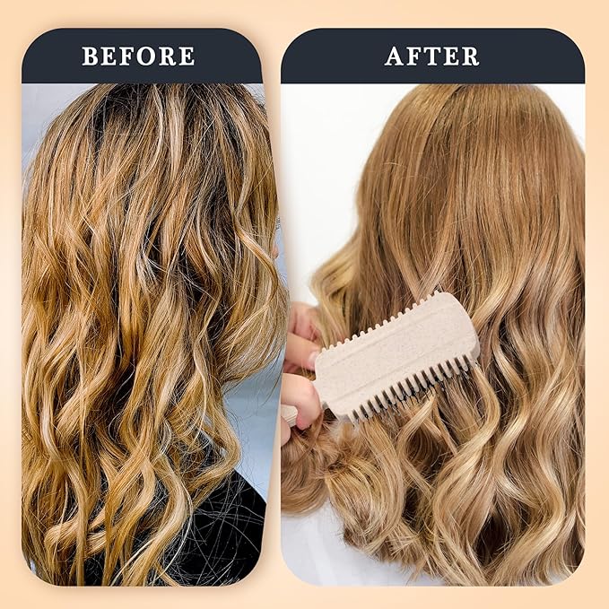 Curly Hair Brush Defining, Volume Curl Defining Brush for Effortlessly Detangling Shaping and Styling Men's Women's Curls, Waves & Coils, Curly Hair Products, Reduce Frizz, Beige 1PC