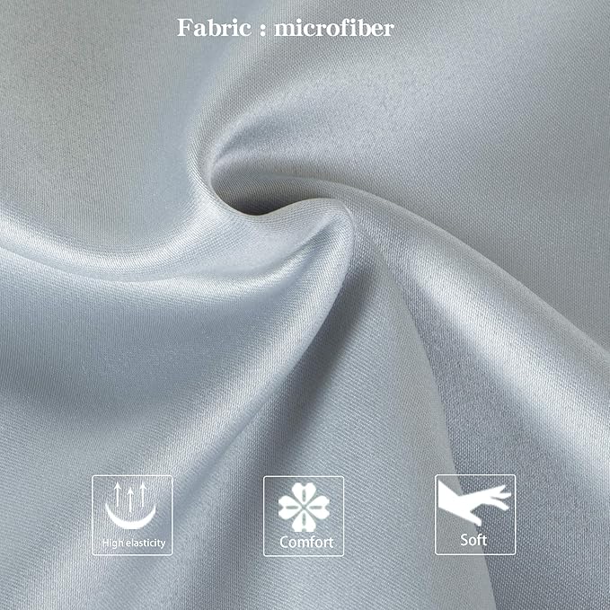 NTBAY Zippered Satin Pillow Cases for Hair and Skin, Luxury Queen Hidden Zipper Pillowcases Set of 2, 20x30 Inches, Grey
