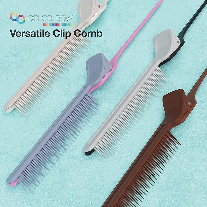 ColorBow Rat Tail Combs, Teasing Comb, Flat Iron Combs for women, Parting Combs for braiding hair, Hairstylist essentials for Highlights - balayage board hair combs for styling & cutting (2 Pack)