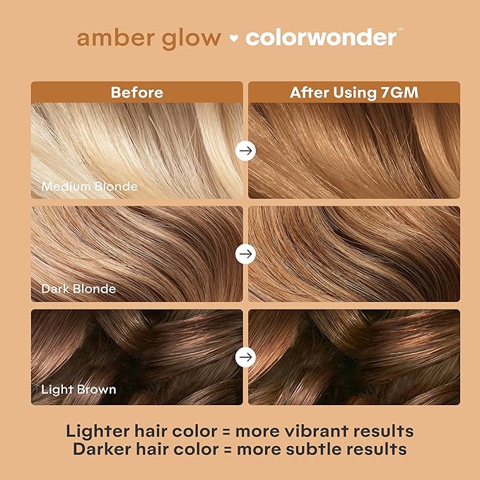 Madison Reed colorwonder Demi-Permanent Hair Color, Effortless At-Home Hair Dye, Ammonia-Free, Cruelty-Free, Amber Glow (Warm Lighter Amber), Pack of 1