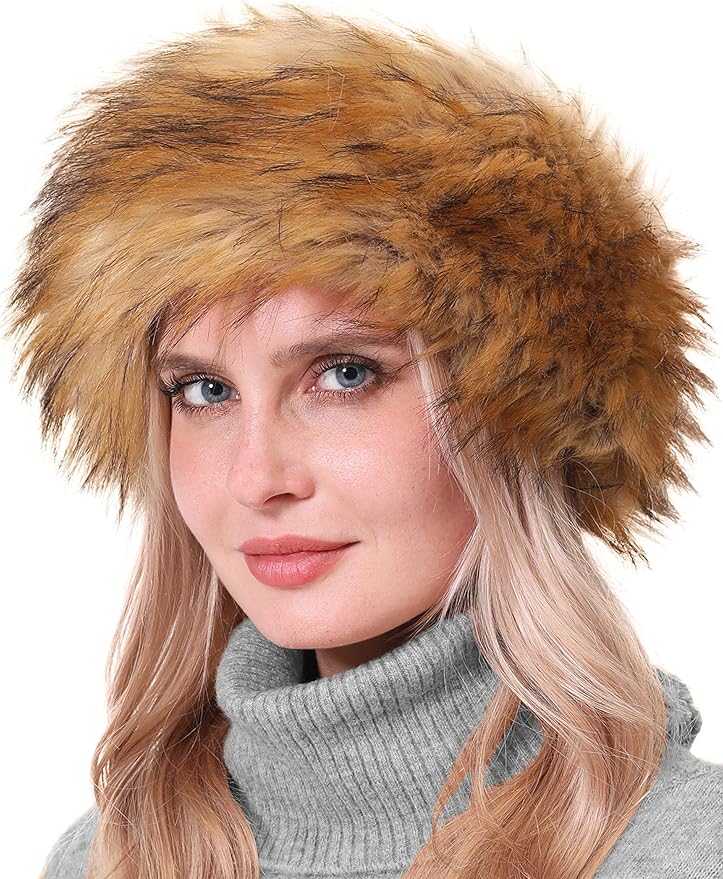 sy soul young Faux Fur Headband with Elastic for Women's Winter Earwarmer Earmuff
