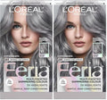 L’Oreal Paris Feria Multi-Faceted Shimmering Permanent Hair Color, Smokey Silver, Pack of 2 Hair Dye Kit