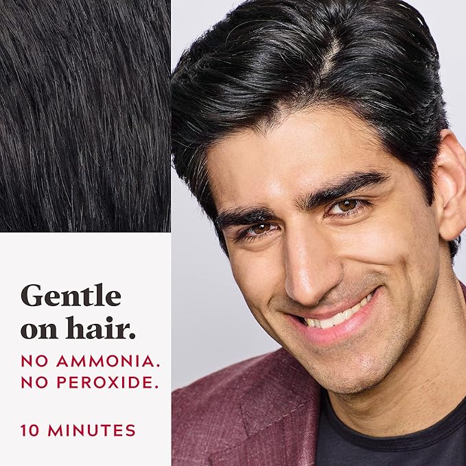 Just For Men Easy Comb-In Color Mens Hair Dye, Easy No Mix Application with Comb Applicator - Real Black, A-55, Pack of 1