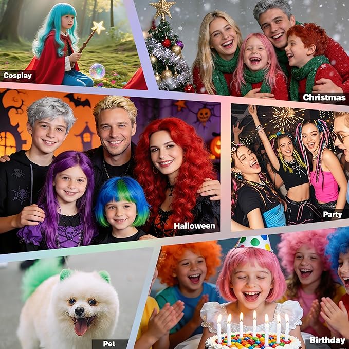 Purple Temporary Hair Color Spray for Kids, Instant Colored Hair Dye Alternative for Girls Boys Teens Women Men, Disposable Washable, Quick Styling for Party Cosplay Christmas Halloween, 150ml