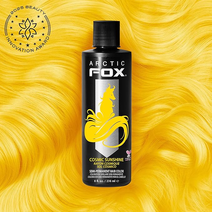 ARCTIC FOX Vegan and Cruelty-Free Semi-Permanent Hair Color Dye (8 Fl Oz, COSMIC SUNSHINE)