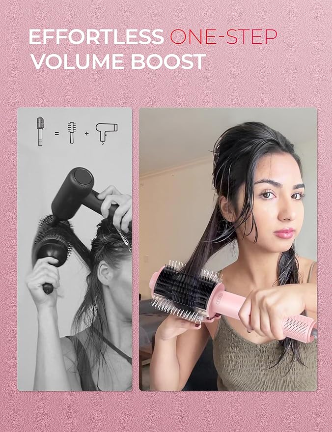 TYMO 2.0 Hair Dryer Brush Volumizer - Fast Drying Blow Dryer Brush and Smoothing Comb in One for Quick Easy Salon Blowout, Hot Air Styler Heated Round Brush Compact & Lightweight for Travel, 2.5”