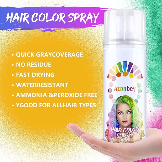 Halloween Hair Spray,Temporary Hair Color Spray for Women Kids Men,Washable Hairspray,Colored Hair Spray,Color Hairspray for Halloween,Party,Cosplay,Christmas Day (Gold)